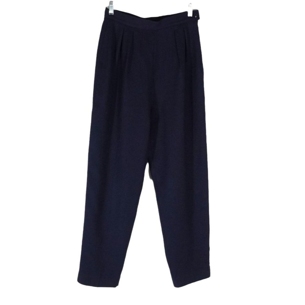 Miss Pendleton Wool Pants Womens Size 8 USA Navy Blue Dark Academia Lined Trouse